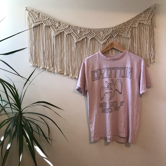 Brandy Melville Tops - brandy melville pink led zeppelin band tee